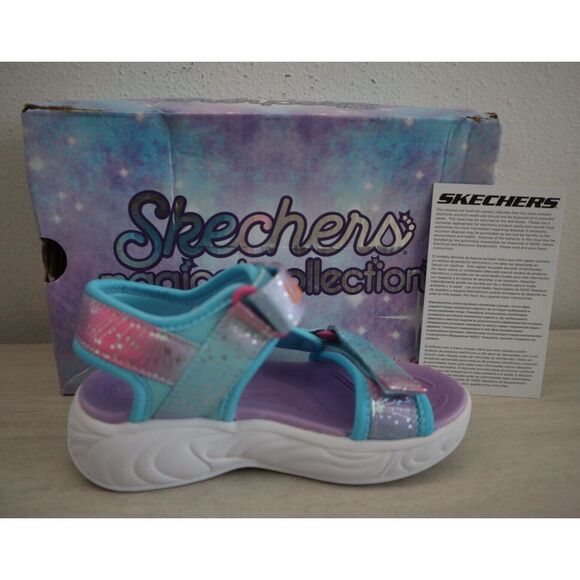 Skechers Youth Girls' Sz 11 Purple Multi Unicorn Dreams Light Up Sandals - Picture 8 of 9